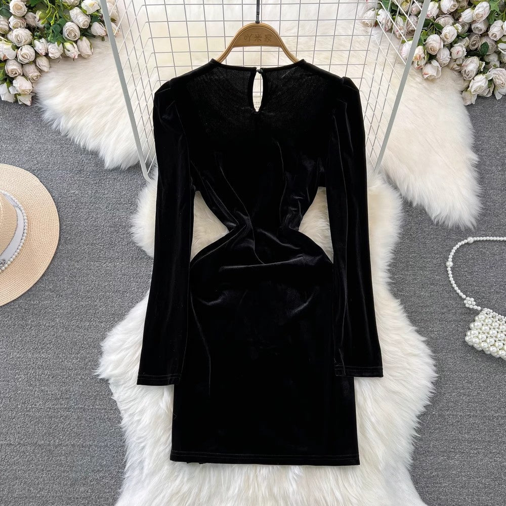 Milena Pearl Velvet Mini Dress