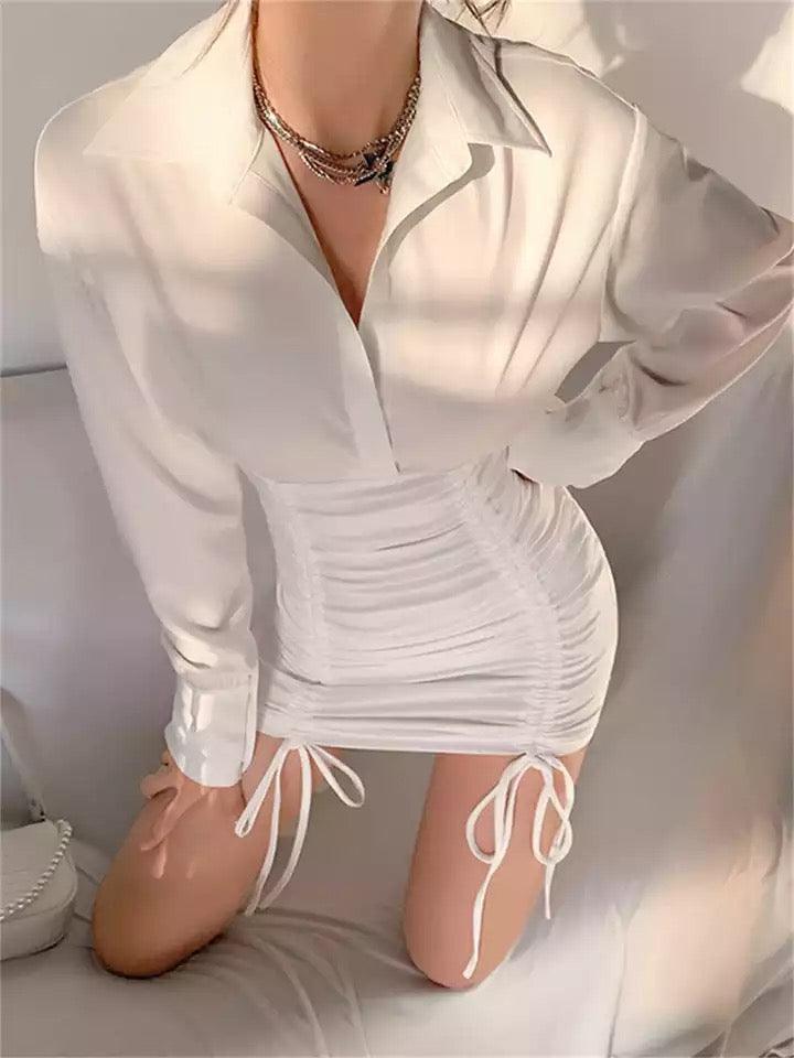 Chloe Statement Dress In White