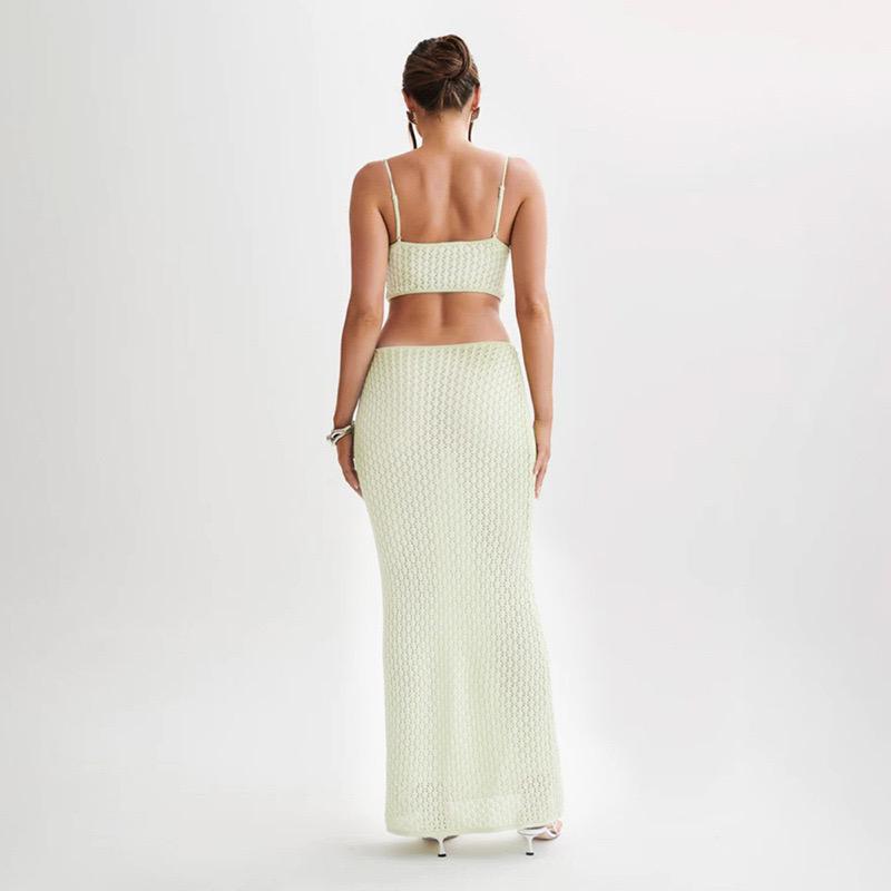 Livia Soft Knit Crochet Dress-Resortwear In Off White
