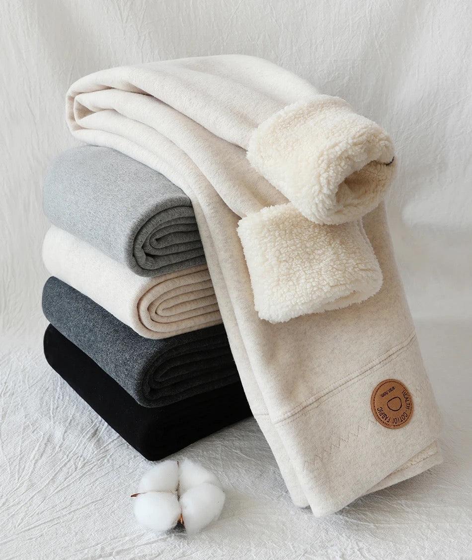 Jenny Slimming Premium Fleece Leggings In Beige