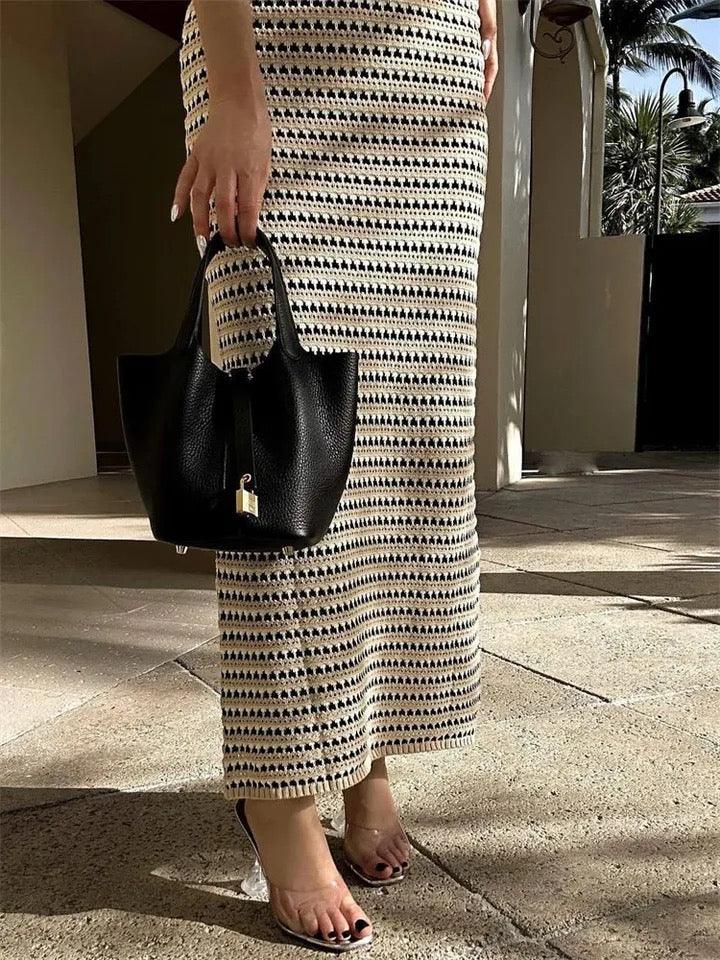 Rubeza Resortwear Soft Knit Dress In White
