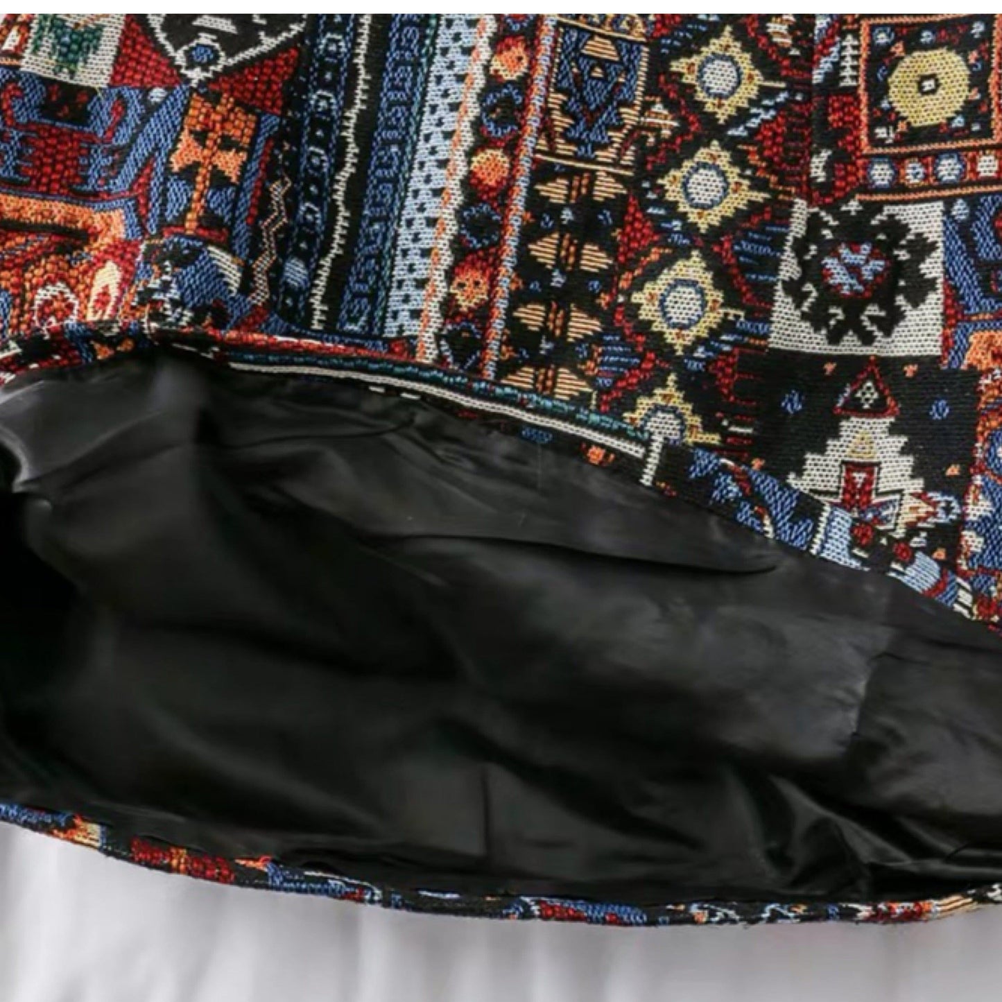 Vintage Tesla Embroidered Skirt In Blue