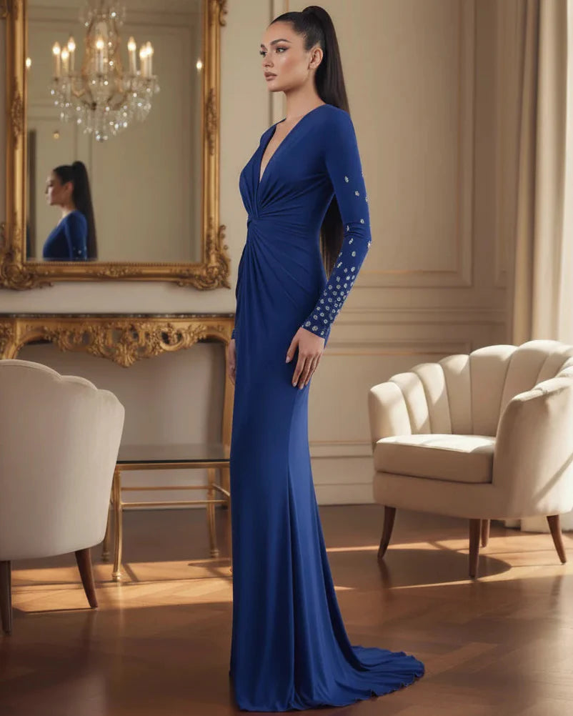 Tyra Embellished Slit Maxi Dress