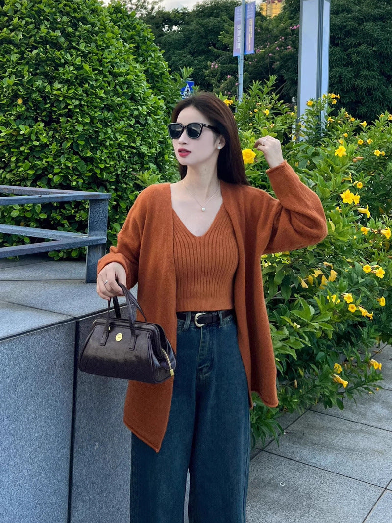Elena Statement Woolen Tops with Cape Style Sweater