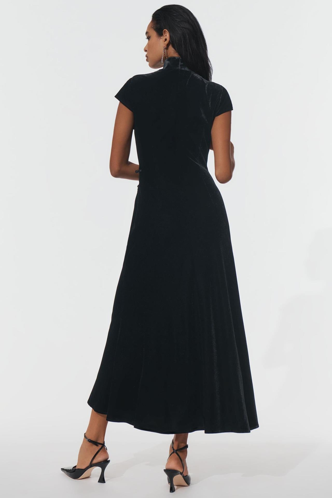 Grape Velvet Midi Dress