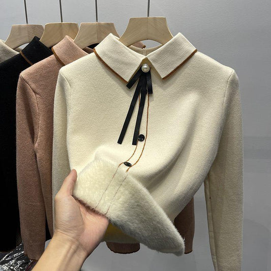 Emeka Fleece Lined Bow Sweater
