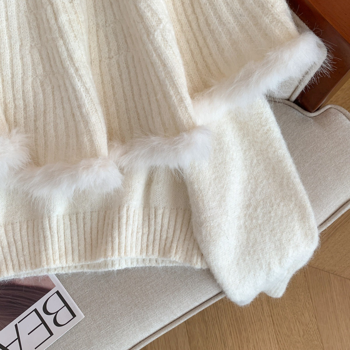 Alina Fur Sweater With Cape