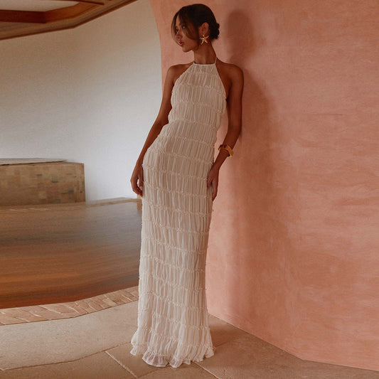 Enya Halterneck Layered Maxi Dress