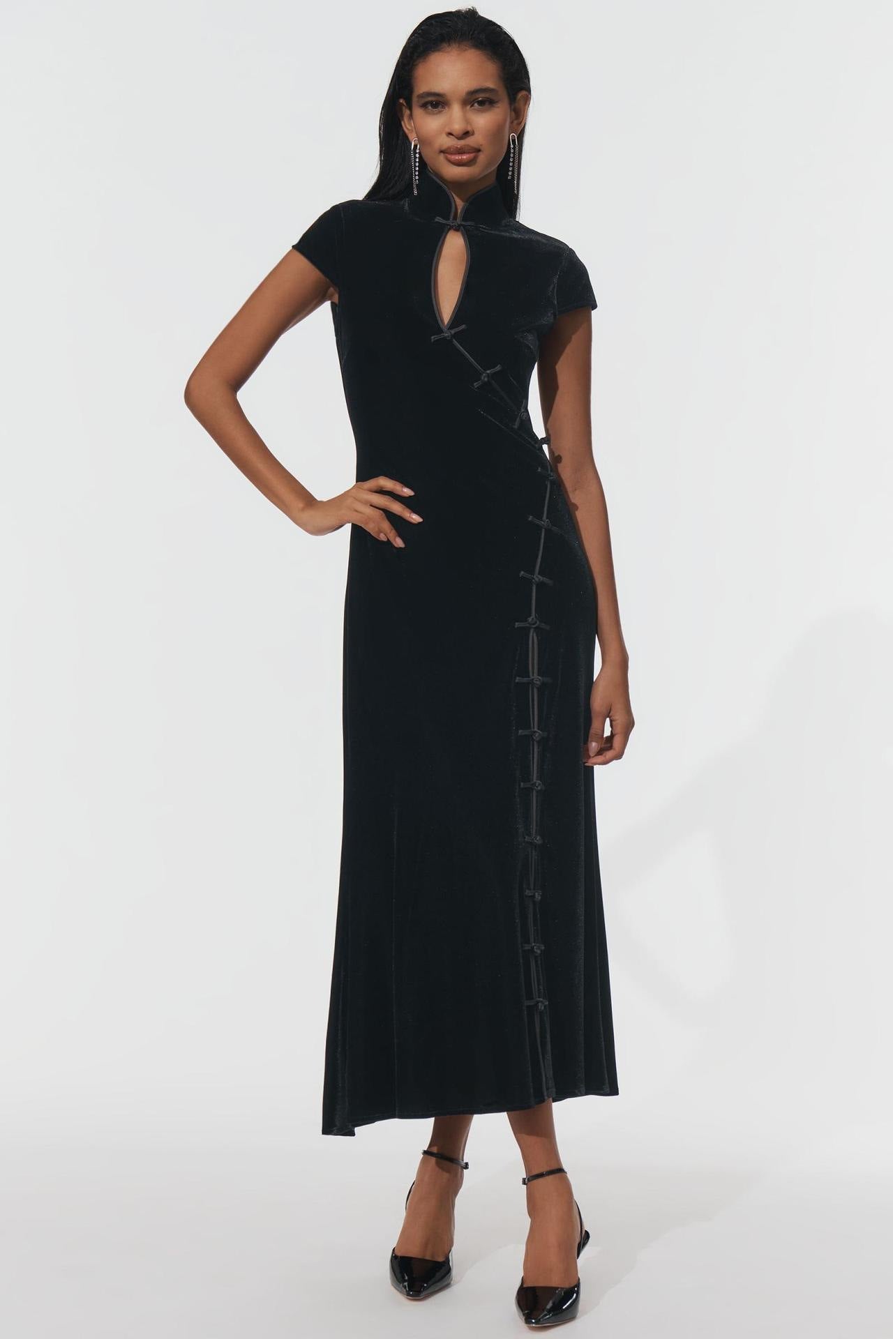 Grape Velvet Midi Dress