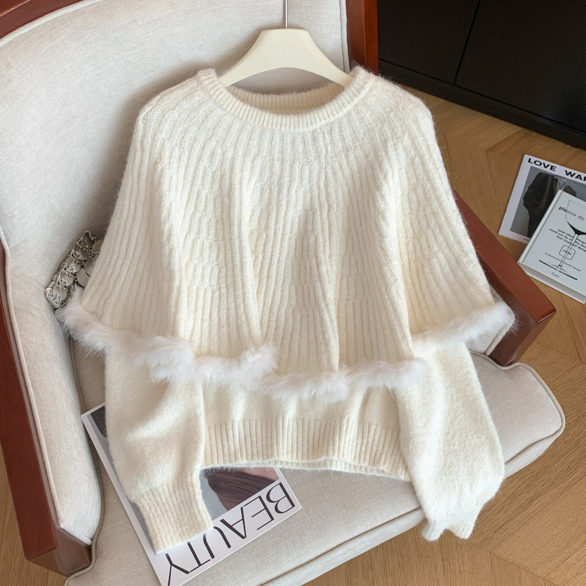 Alina Fur Sweater With Cape