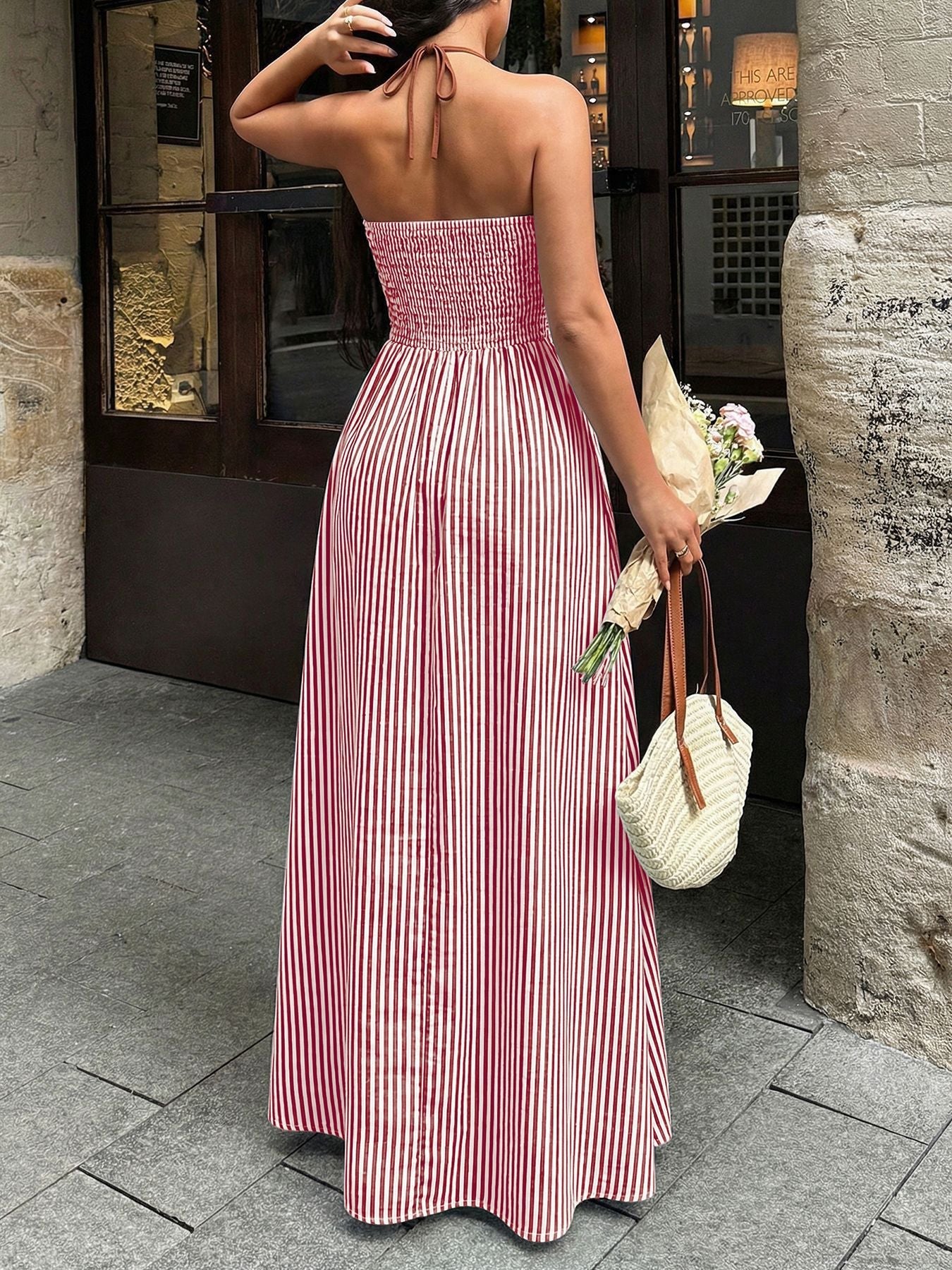 Leora Striped Maxi Dress