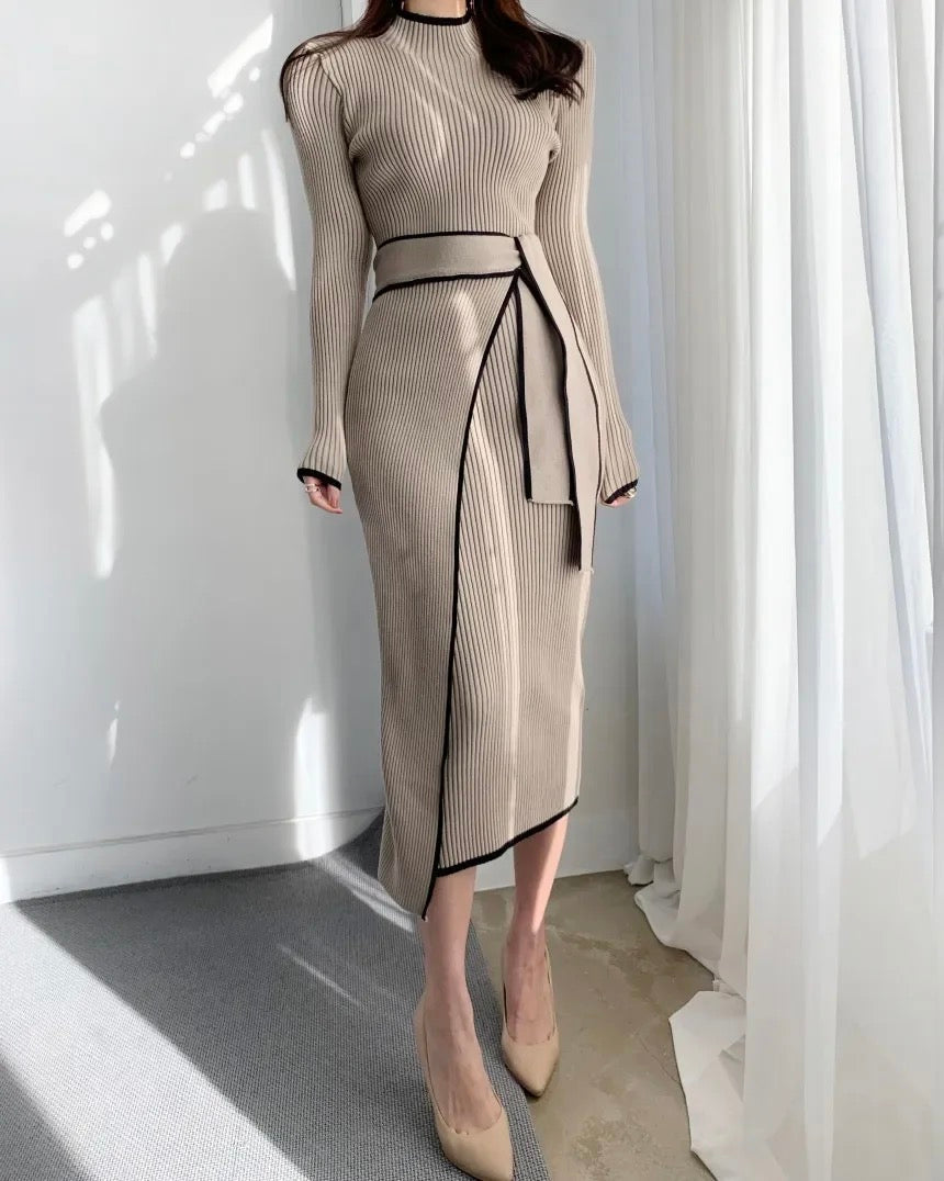 Helen Premium Woolen Midi Dress