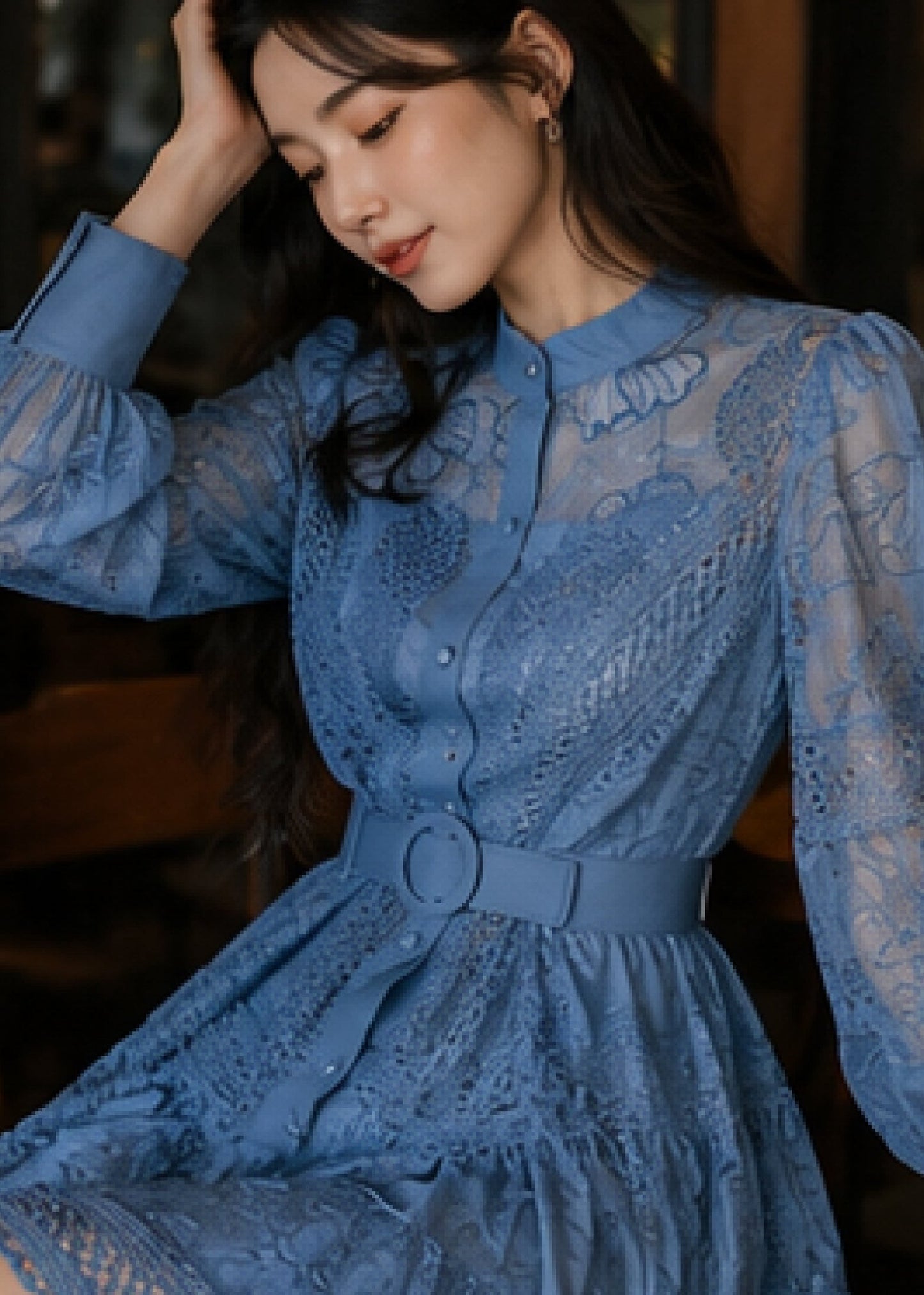 Ines Embroidered Shirt Mini Dress With Belt