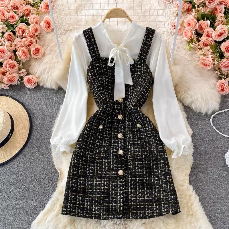 Barrow Tweed Dress In Beige