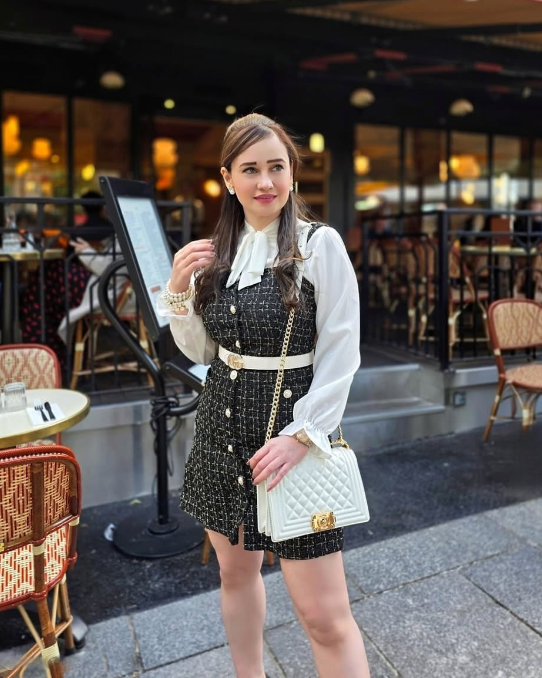 Barrow Tweed Dress In Black