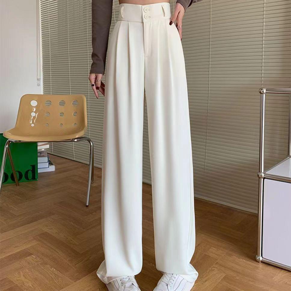 Crest Wide Leg High Waist Pants In Olive