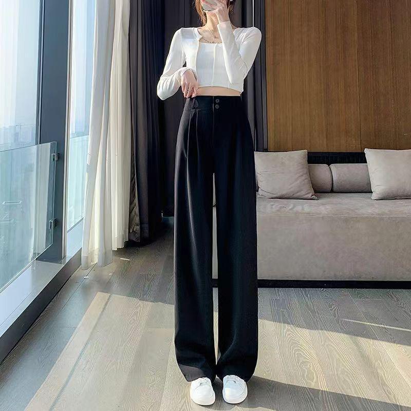 Crest Wide Leg High Waist Pants In Olive