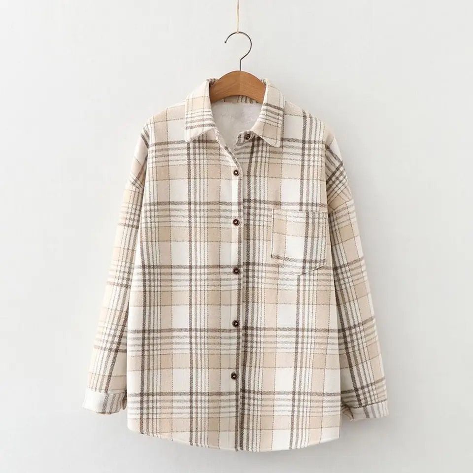 Dorian Statement Plaid Shirt In Brown