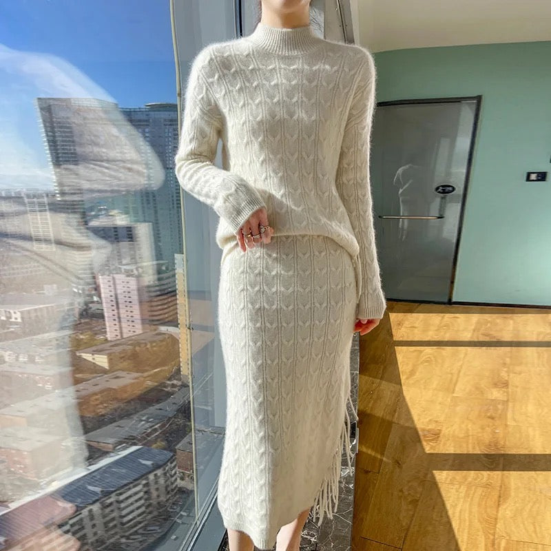 Jiah Winter Coord Set - Set of Sweater and Skirt