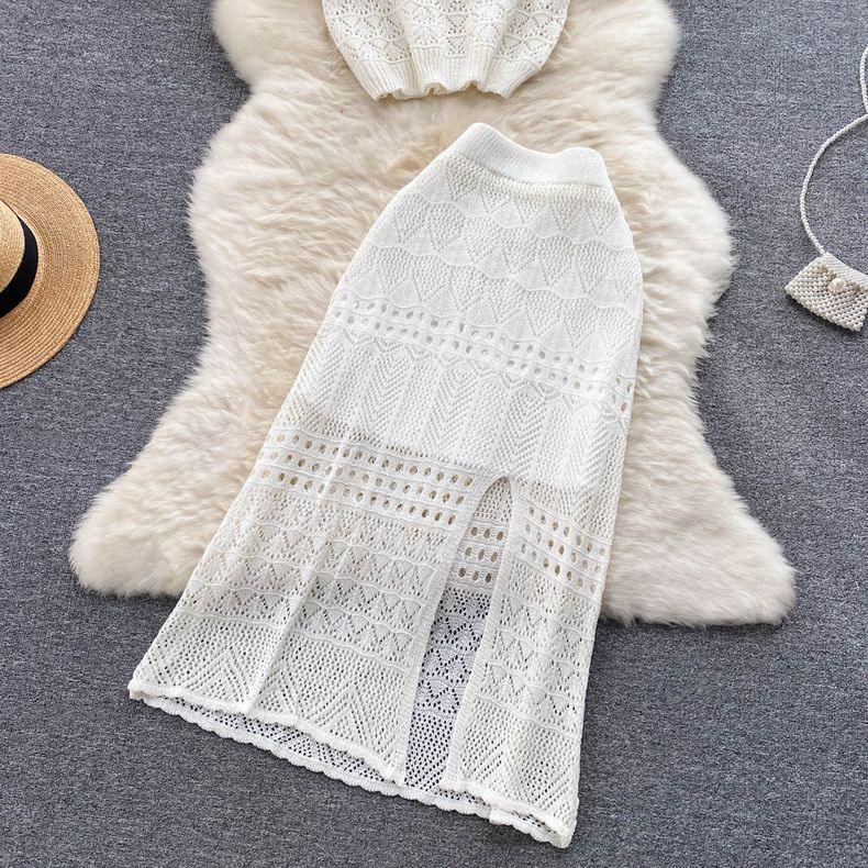 Esme Crochet Coord Set In Brown