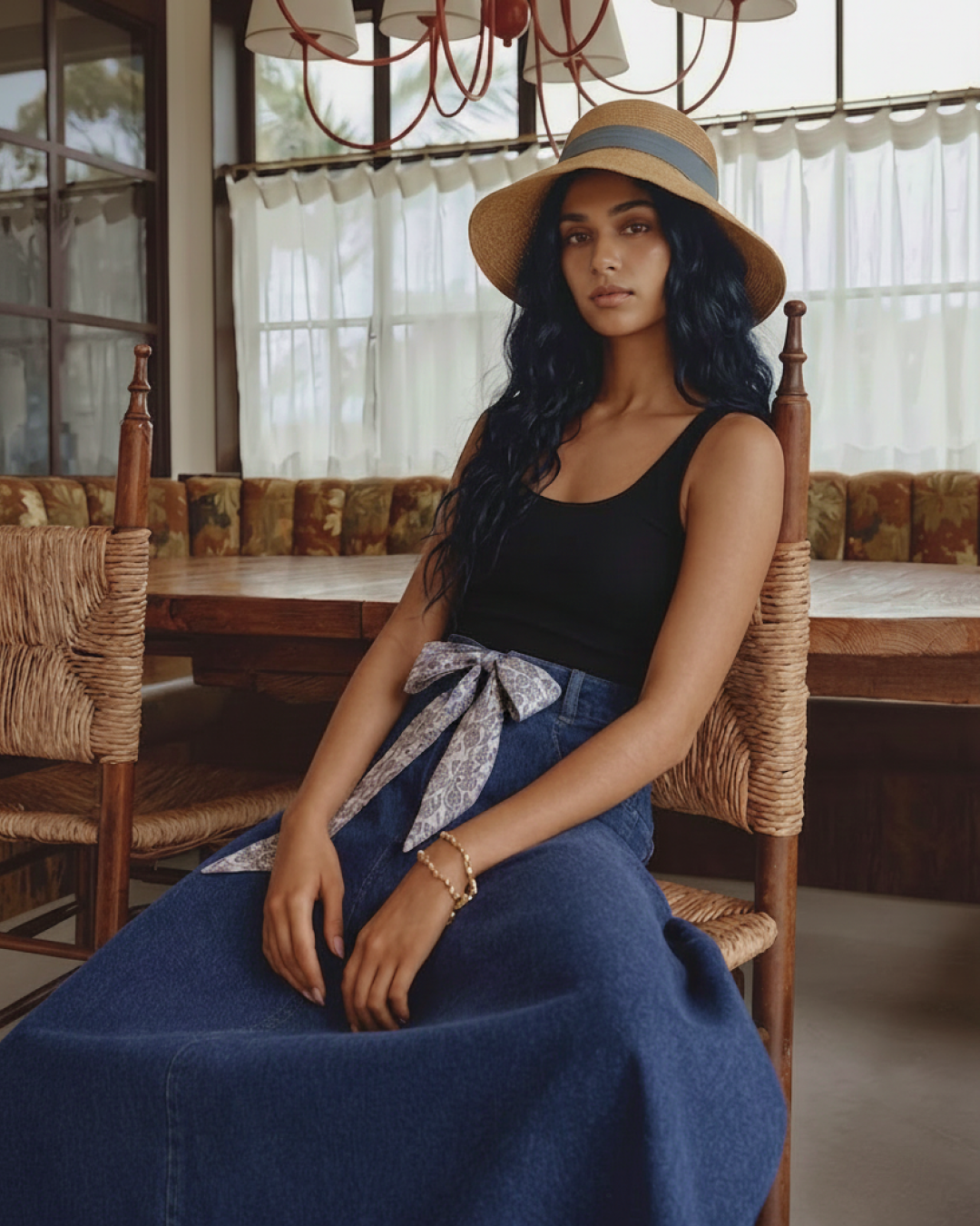 Cleo Denim Midi Skirt