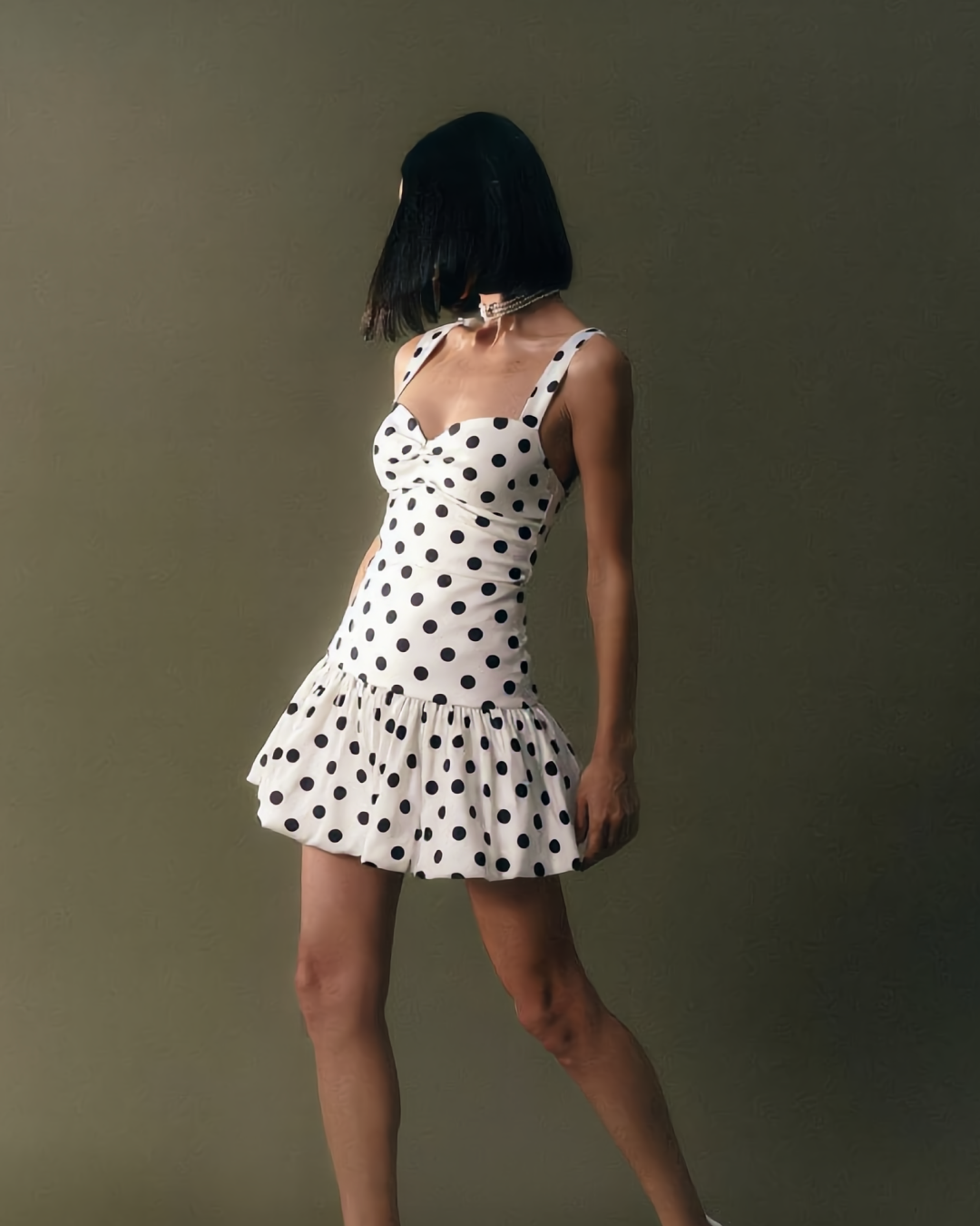 Mindy Balloon Polka Mini Dress