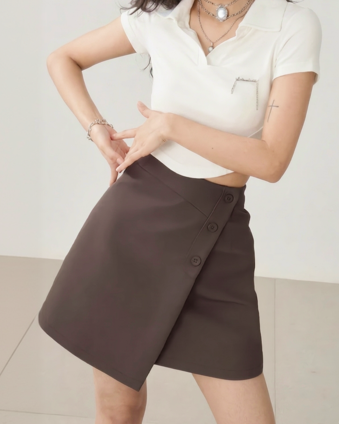 Lucia Overlap Mini Skirt