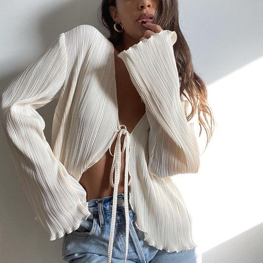Gary Statement Vest Knot Summer Tops In Off White
