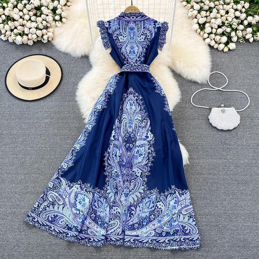 Hadlee Vintage Dress In Blue