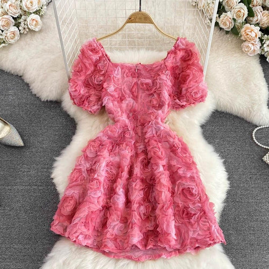 Harrold 3D Floral Dress In Pink