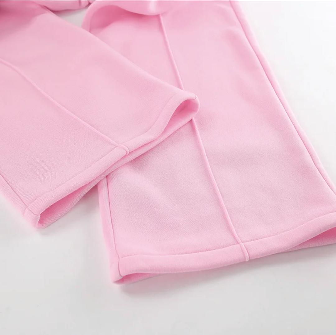 Adler Statement Fleece Lined Coord Set In Pink