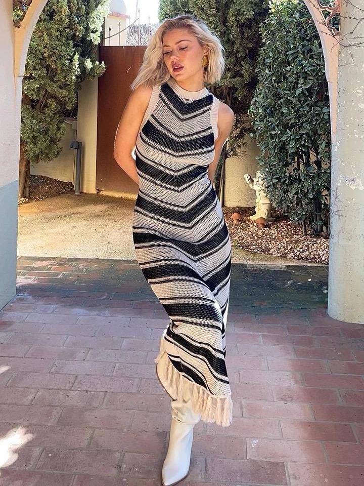 Silvia Soft Knit Holiday Dress In White