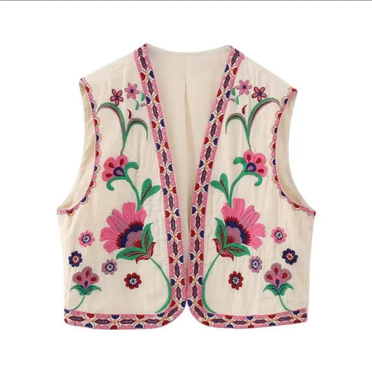 Jeeni Statement Vest Top In Beige