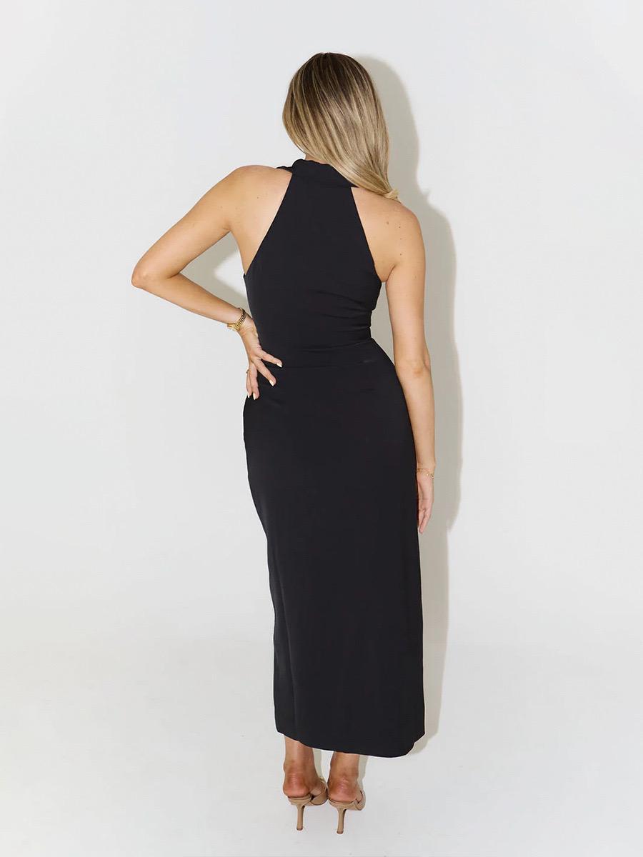 Semi Statement Summer Dress In Black