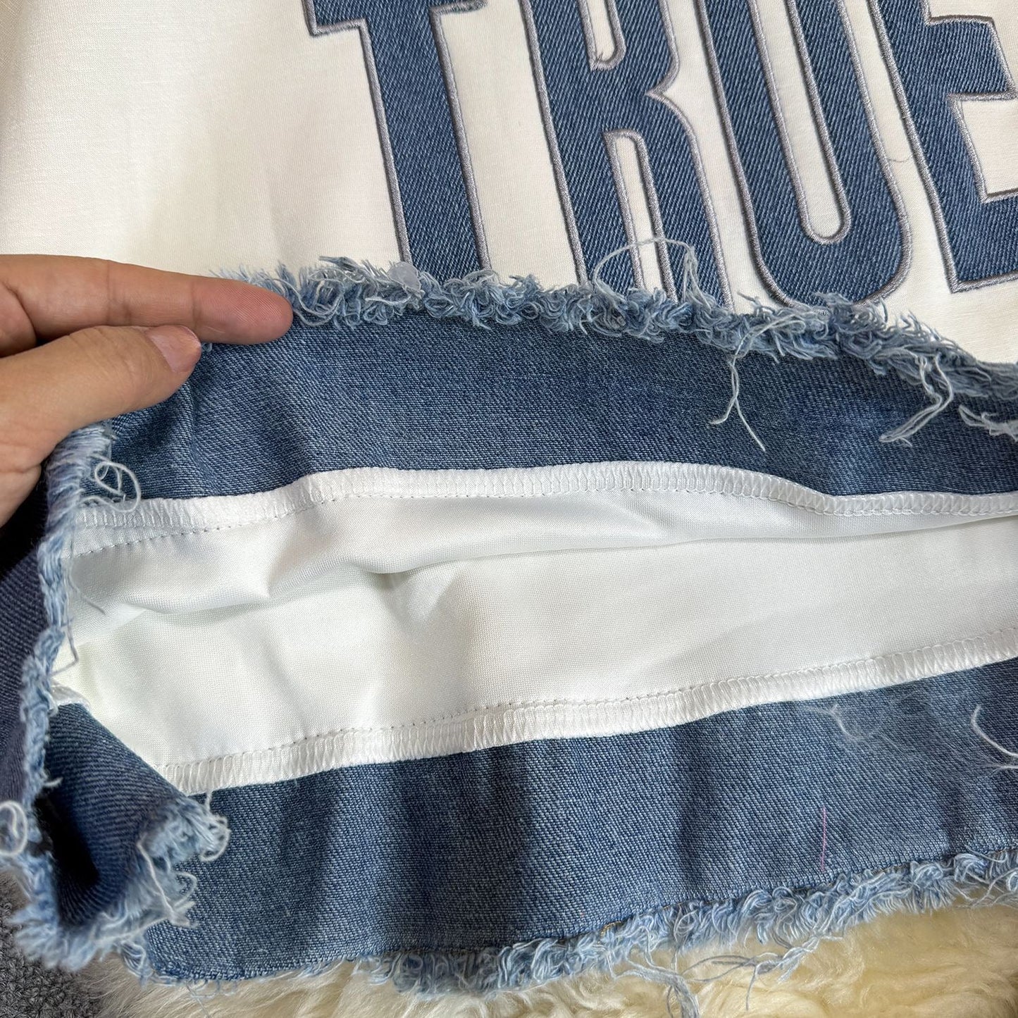 Noemi Knitted Soft Denim Co-ord Set In White