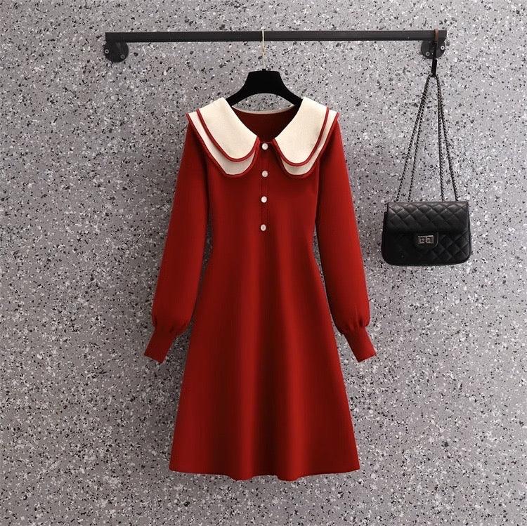 Jasper Doll Collar Knitted Dress