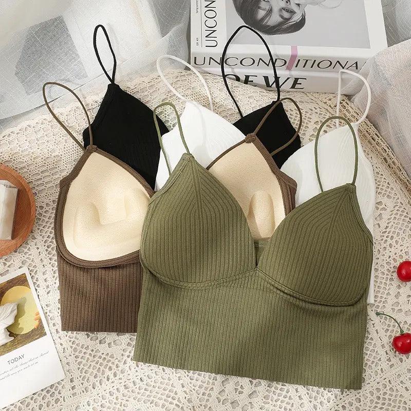 Jerry Tank Tops with Inbuilt Bra In Olive