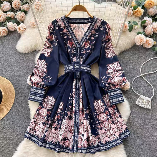 Josephine Vintage Dress In Navy Blue