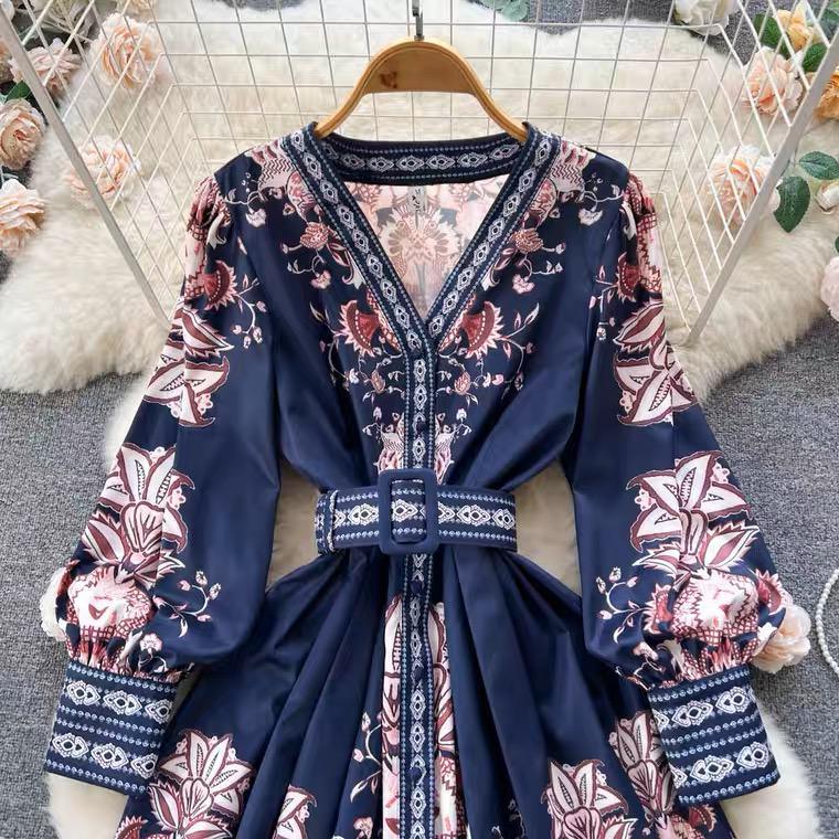Josephine Vintage Dress In Navy Blue