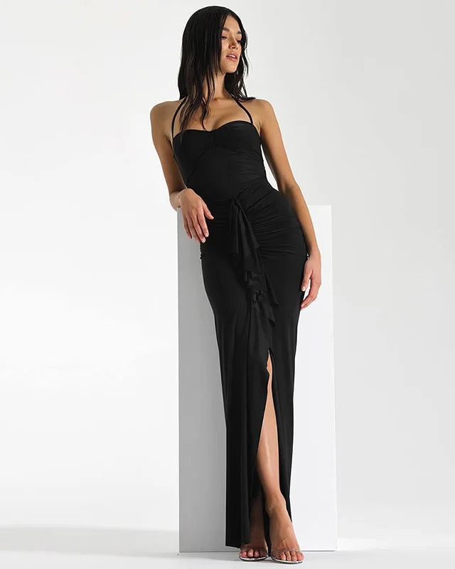 Keya Bodycon Midi Dress with Ruffle