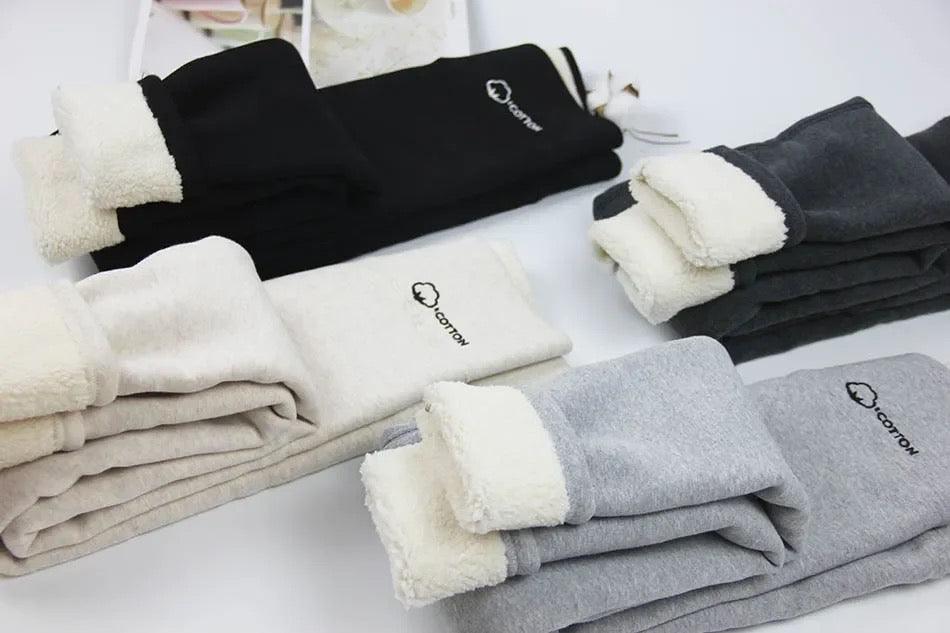 Lateno Premium Fleece Leggings In Grey