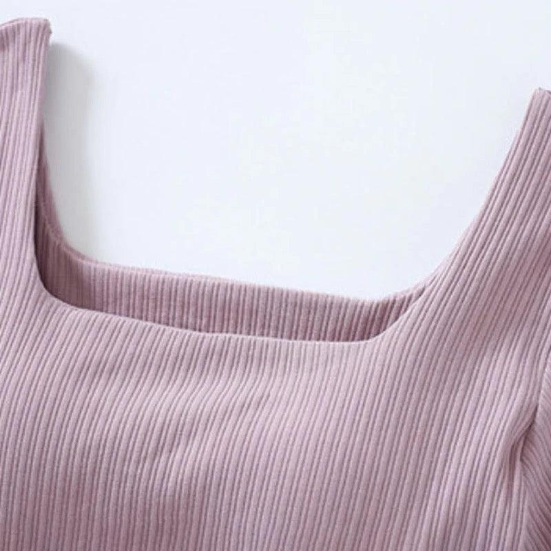 Levo Summer Tops with Inbuilt Bra In Rust