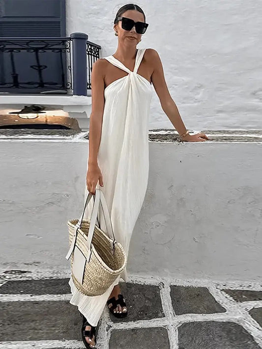 Loder Resortwear Summer Holiday Dress In Ivory