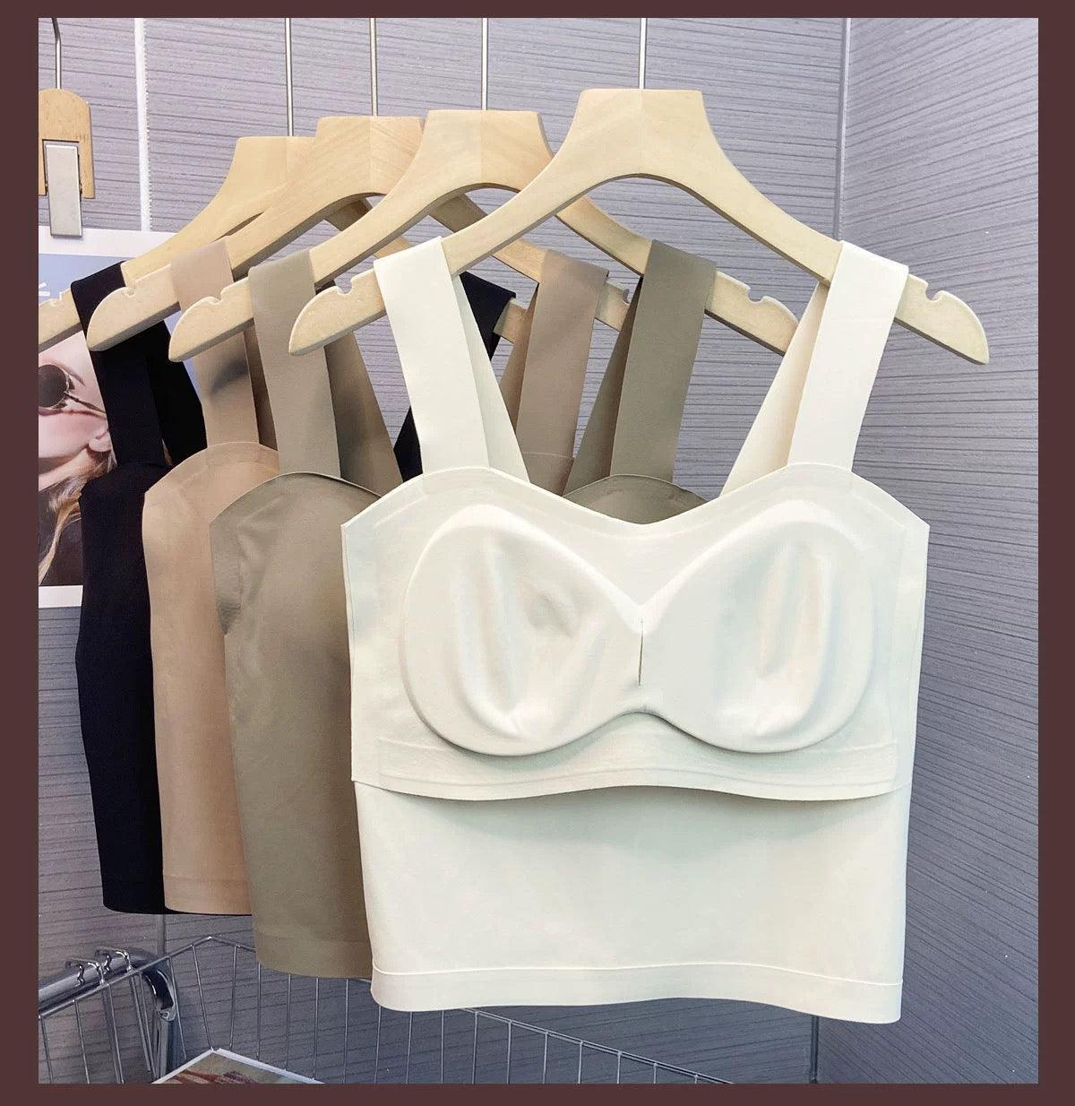 Mariam Tank Tops with Inbuilt Bra In White