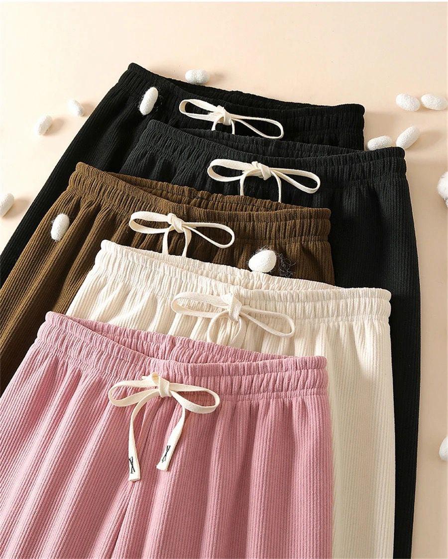 Marley Wide Leg Fleece Pants In Beige