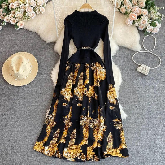 Mary A-Line Woolen Dress In Black