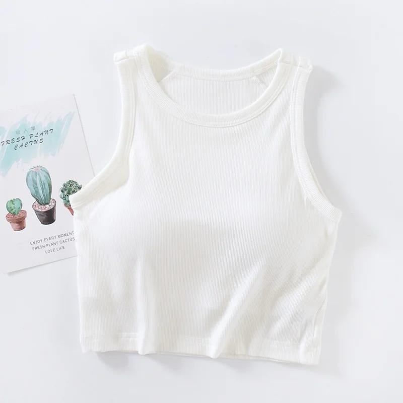 Nicole Tank Tops with Inbuilt Bra In Yellow