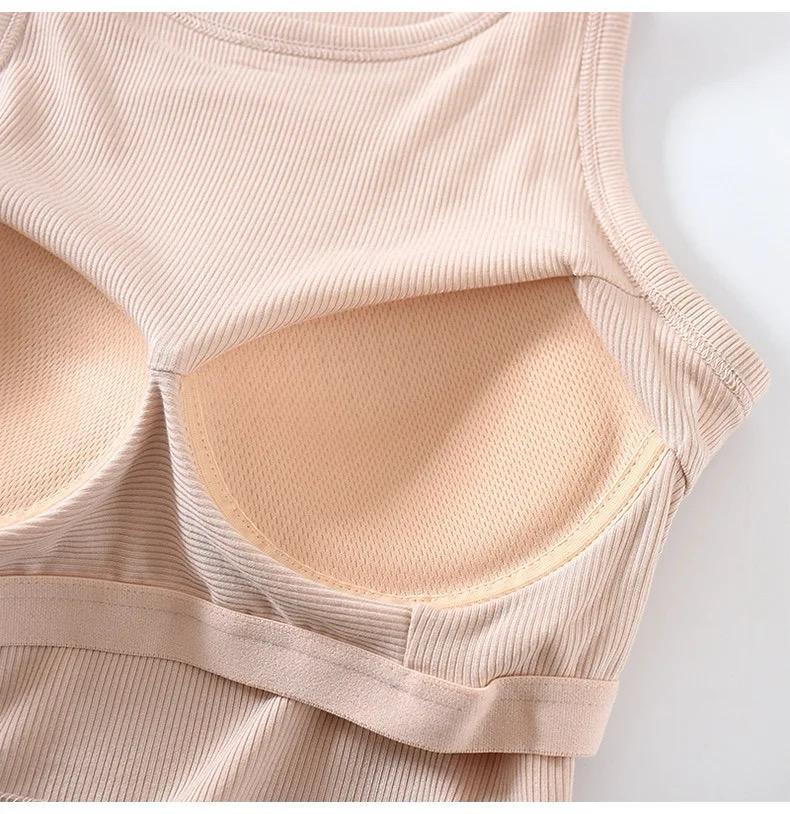 Nicole Tank Tops with Inbuilt Bra In White