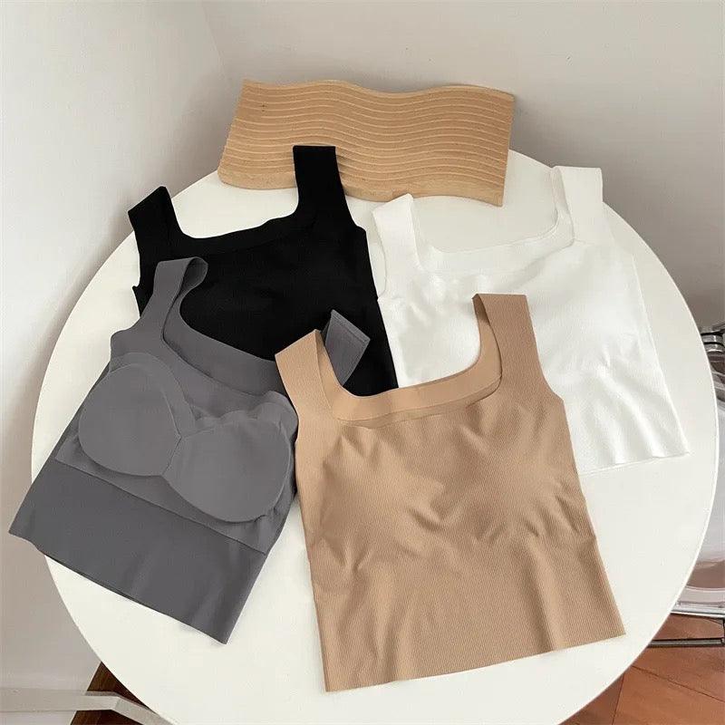 Nino Tank Tops with Inbuilt Bra in Brown