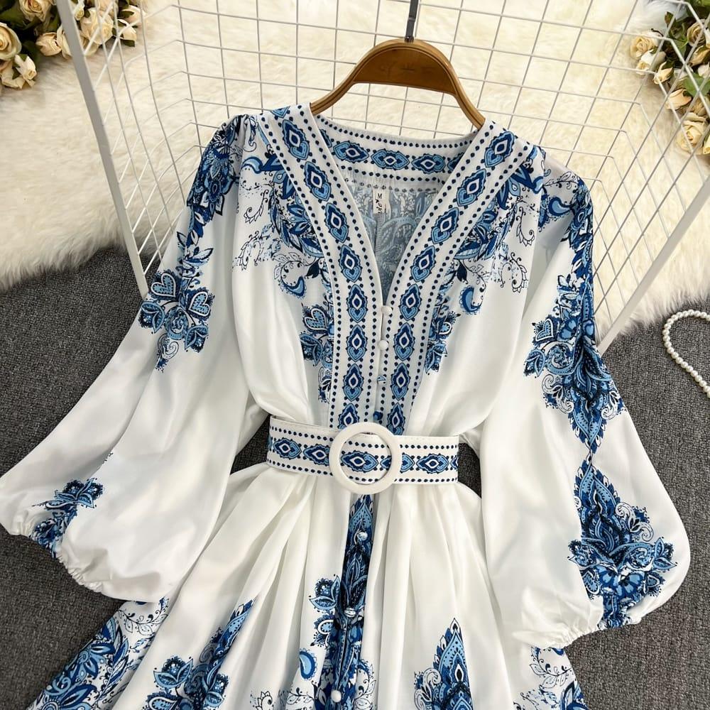 Scole Statement Dress In Blue
